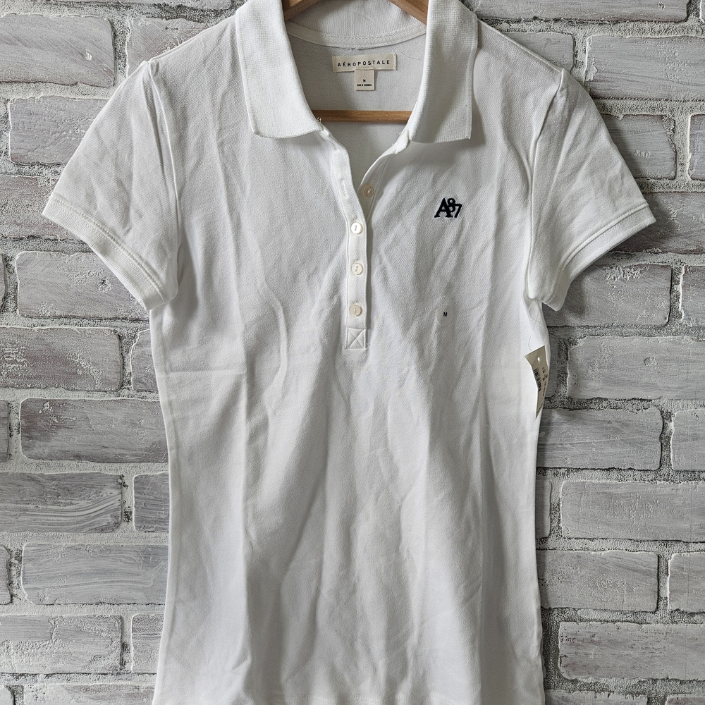 NWT Aeropostale Women's White Polo Shirt